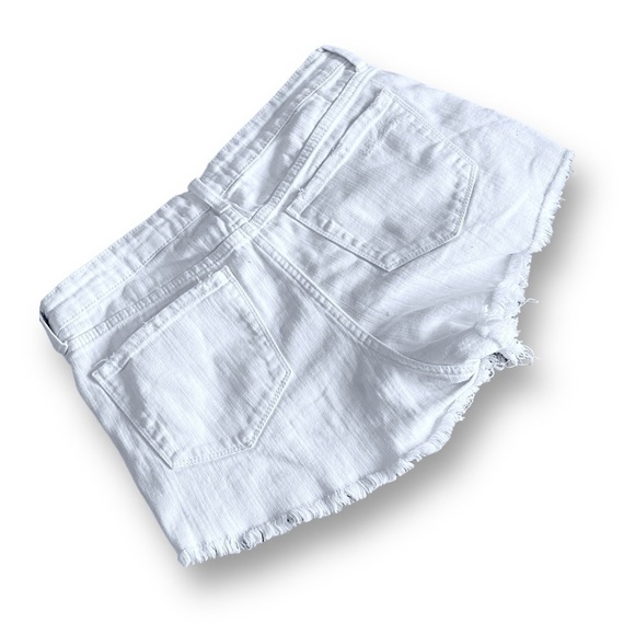 eunina White Cutoff Denim Shorts Jean Shorties High Rise Women’s Size Large - Picture 10 of 10
